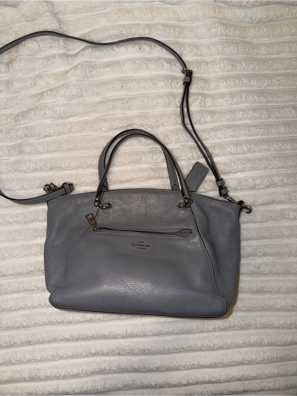 Coach Pebbled Leather Satchel in Gray